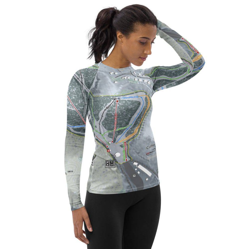 Coffee Mill, Minnesota Ski Trail Map Women's Base Layer Top - Powderaddicts