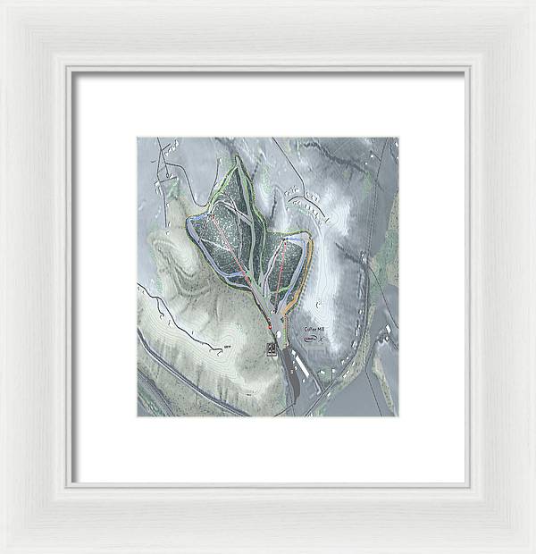 Coffee Mill Ski Trail Map - Framed Print - Powderaddicts