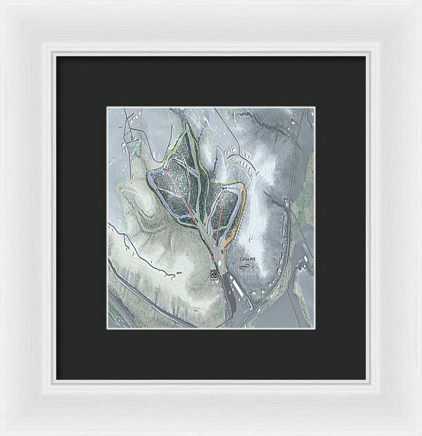 Coffee Mill Ski Trail Map - Framed Print - Powderaddicts