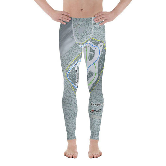 Cooper Spur, Oregon Ski Trail Map Men's Base Layer Bottom - Powderaddicts