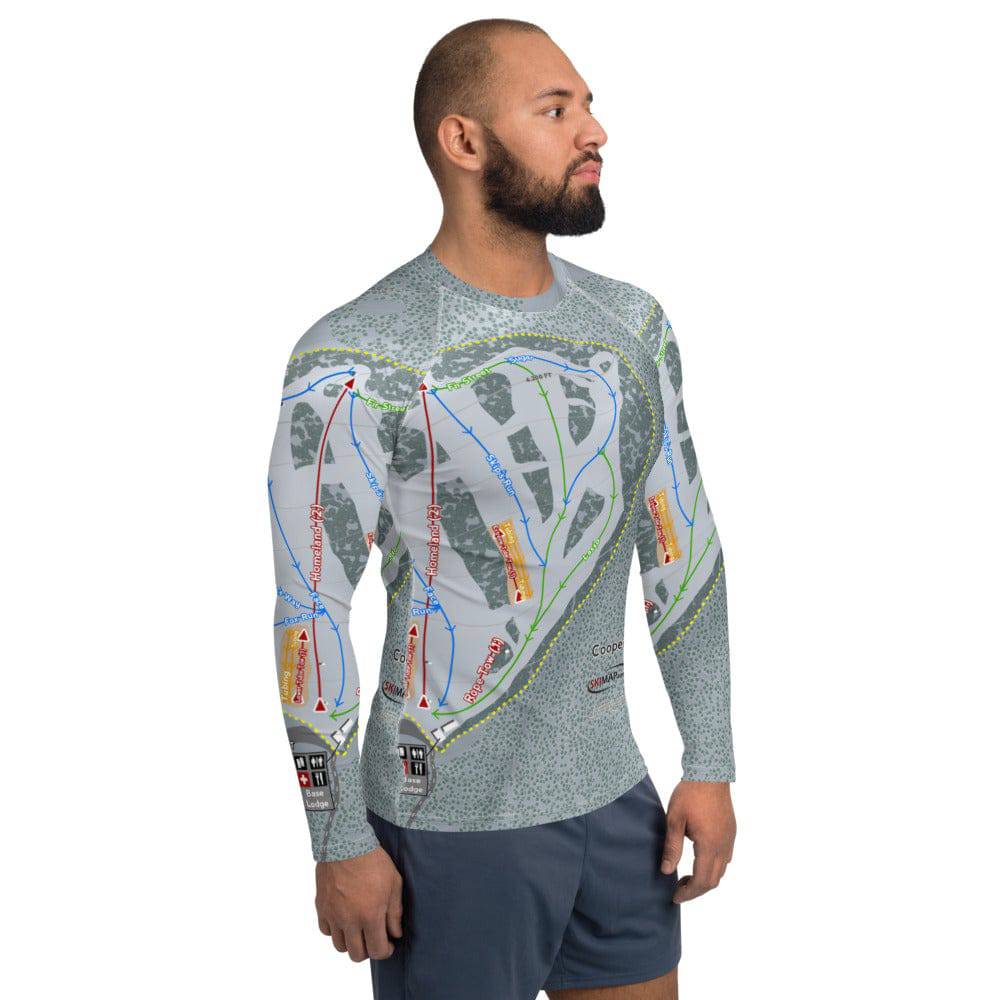 Cooper Spur, Oregon Ski Trail Map Men's Base Layer Top - Powderaddicts