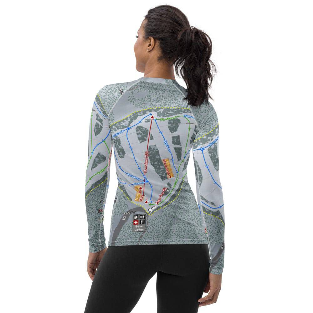 Cooper Spur, Oregon Ski Trail Map Women's Base Layer Top - Powderaddicts