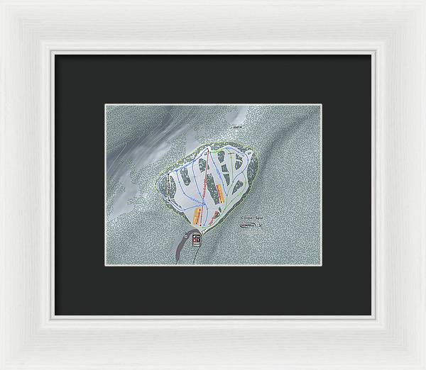 Cooper Spur Ski Trail Map - Framed Print - Powderaddicts