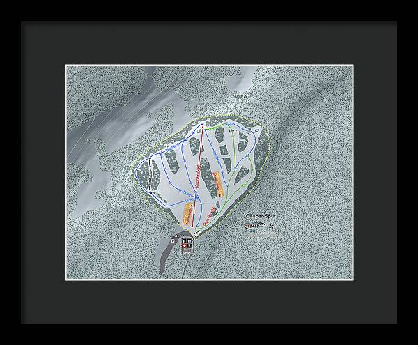 Cooper Spur Ski Trail Map - Framed Print - Powderaddicts