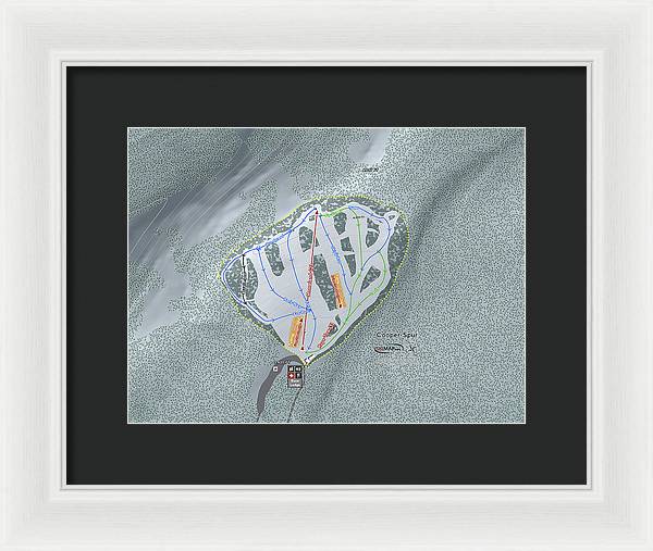 Cooper Spur Ski Trail Map - Framed Print - Powderaddicts