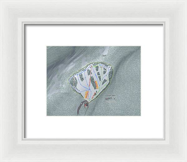 Cooper Spur Ski Trail Map - Framed Print - Powderaddicts