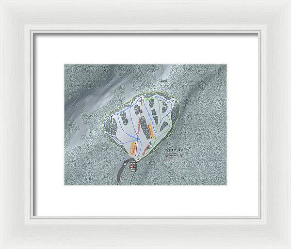 Cooper Spur Ski Trail Map - Framed Print - Powderaddicts