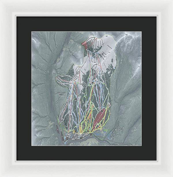 Copper Mtn Ski Trail Map - Framed Print - Powderaddicts