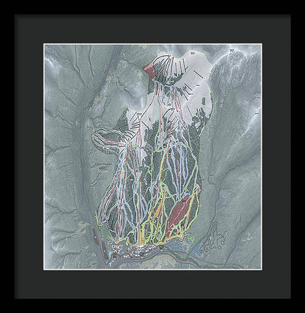 Copper Mtn Ski Trail Map - Framed Print - Powderaddicts