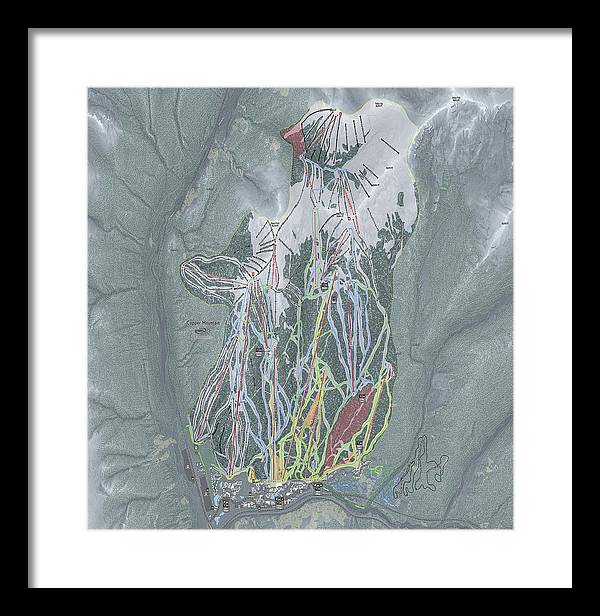 Copper Mtn Ski Trail Map - Framed Print - Powderaddicts