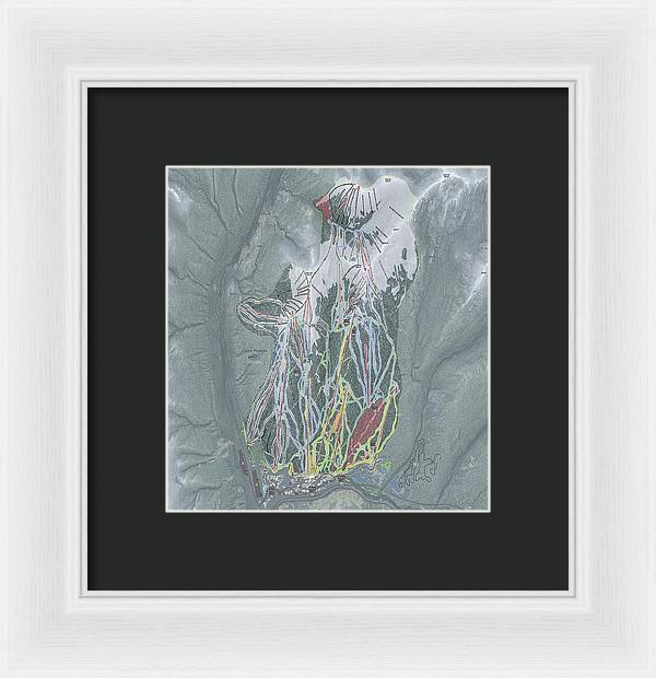 Copper Mtn Ski Trail Map - Framed Print - Powderaddicts