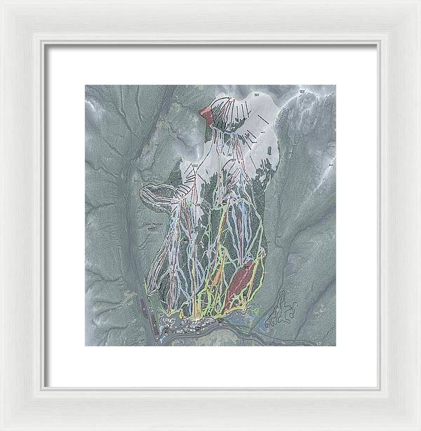 Copper Mtn Ski Trail Map - Framed Print - Powderaddicts