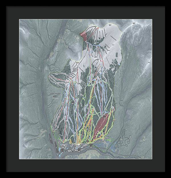 Copper Mtn Ski Trail Map - Framed Print - Powderaddicts