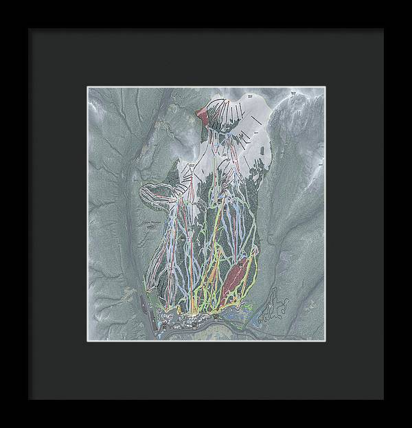 Copper Mtn Ski Trail Map - Framed Print - Powderaddicts