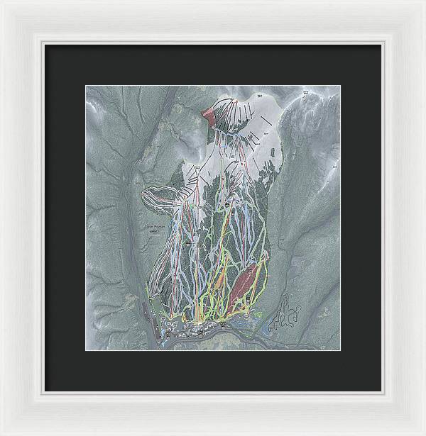 Copper Mtn Ski Trail Map - Framed Print - Powderaddicts