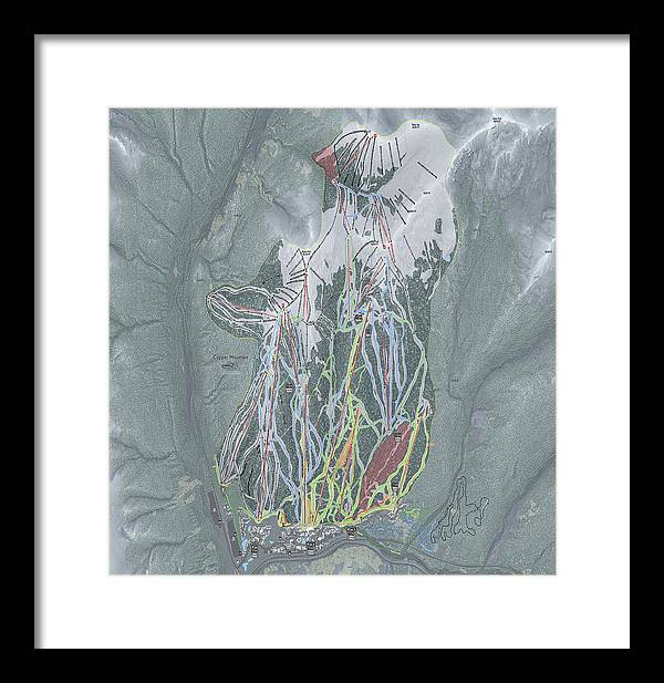 Copper Mtn Ski Trail Map - Framed Print - Powderaddicts