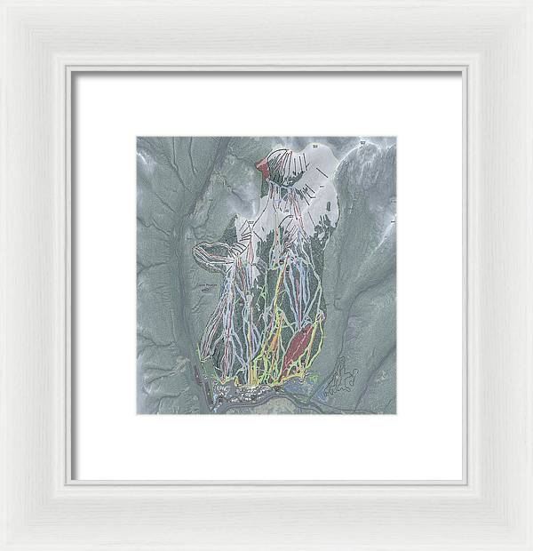 Copper Mtn Ski Trail Map - Framed Print - Powderaddicts