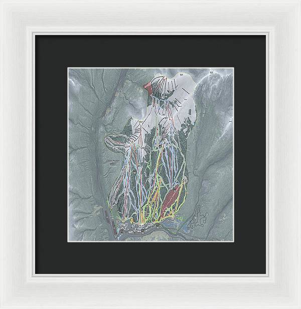 Copper Mtn Ski Trail Map - Framed Print - Powderaddicts