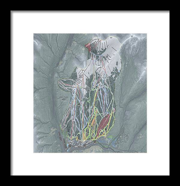 Copper Mtn Ski Trail Map - Framed Print - Powderaddicts