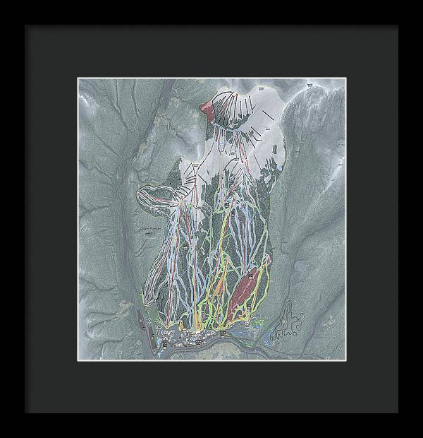 Copper Mtn Ski Trail Map - Framed Print - Powderaddicts