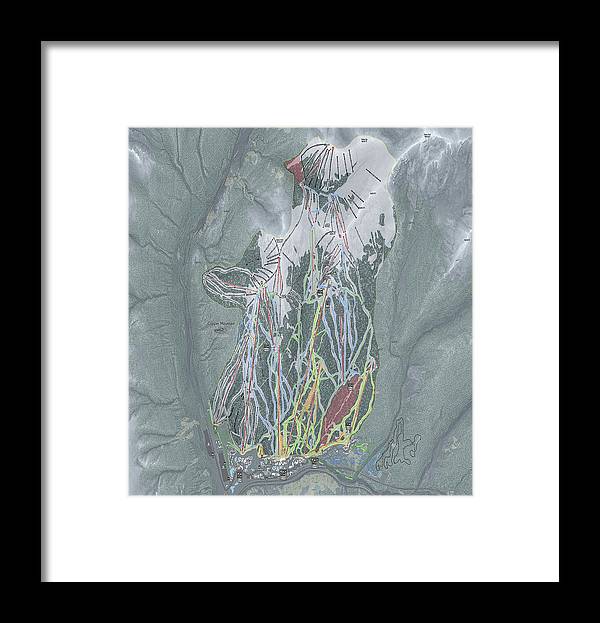 Copper Mtn Ski Trail Map - Framed Print - Powderaddicts