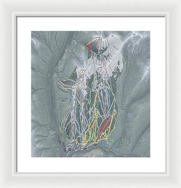Copper Mtn Ski Trail Map - Framed Print - Powderaddicts