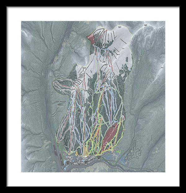 Copper Mtn Ski Trail Map - Framed Print - Powderaddicts