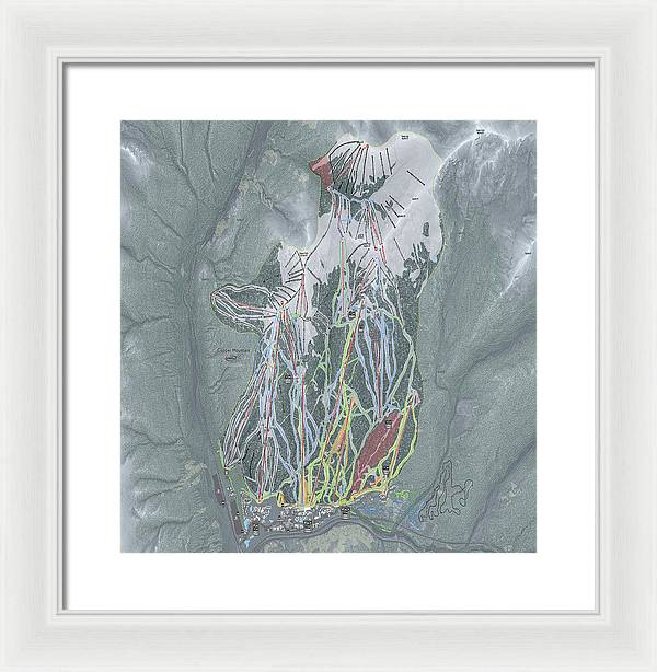 Copper Mtn Ski Trail Map - Framed Print - Powderaddicts
