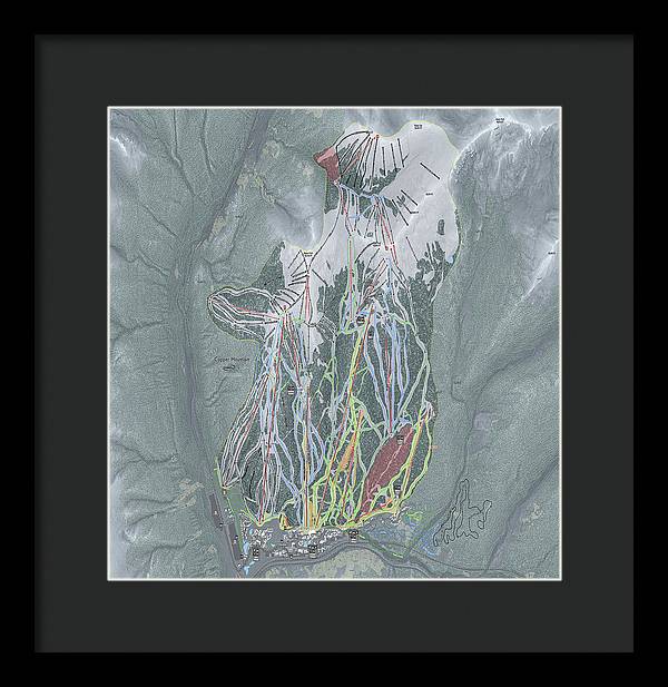 Copper Mtn Ski Trail Map - Framed Print - Powderaddicts