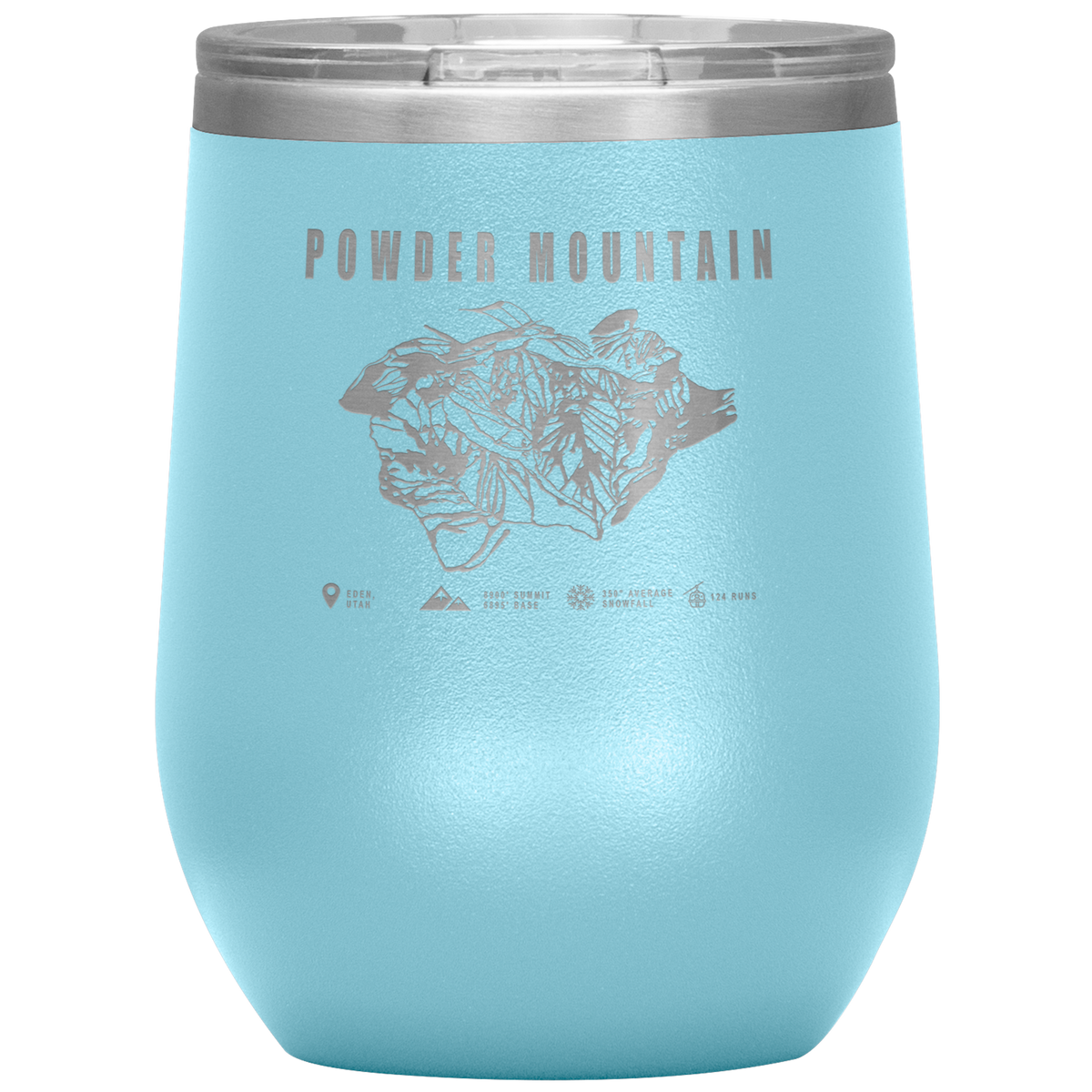 Powder Mountain,Utah Ski Trail Map Wine 12oz Tumbler - Powderaddicts