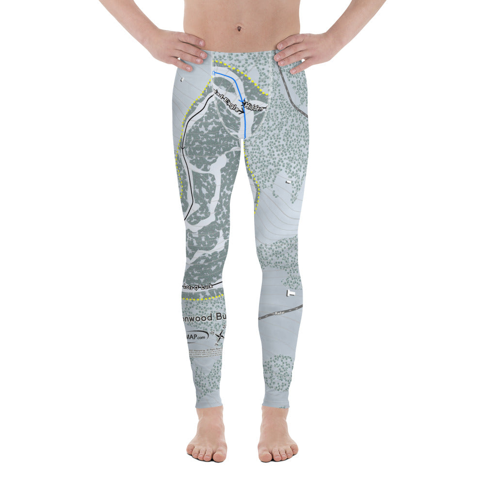 Cottonwood Butte, Idaho Ski Trail Map Men's Base Layer Bottom
