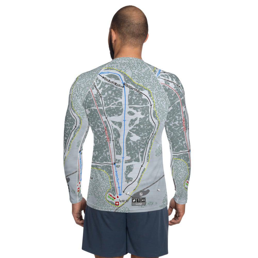 Cottonwood Butte, Idaho Ski Trail Map Men's Base Layer Top - Powderaddicts