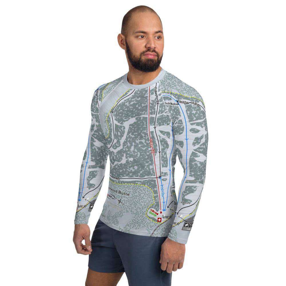 Cottonwood Butte, Idaho Ski Trail Map Men's Base Layer Top - Powderaddicts