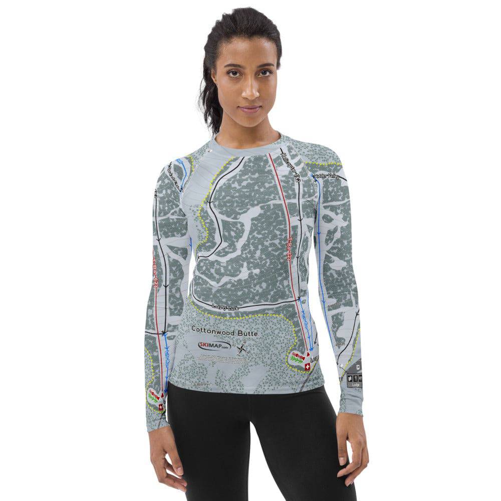 Cottonwood Butte, Idaho Ski Trail Map Women's Base Layer Top