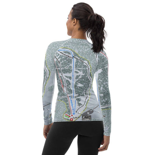 Cottonwood Butte, Idaho Ski Trail Map Women's Base Layer Top - Powderaddicts