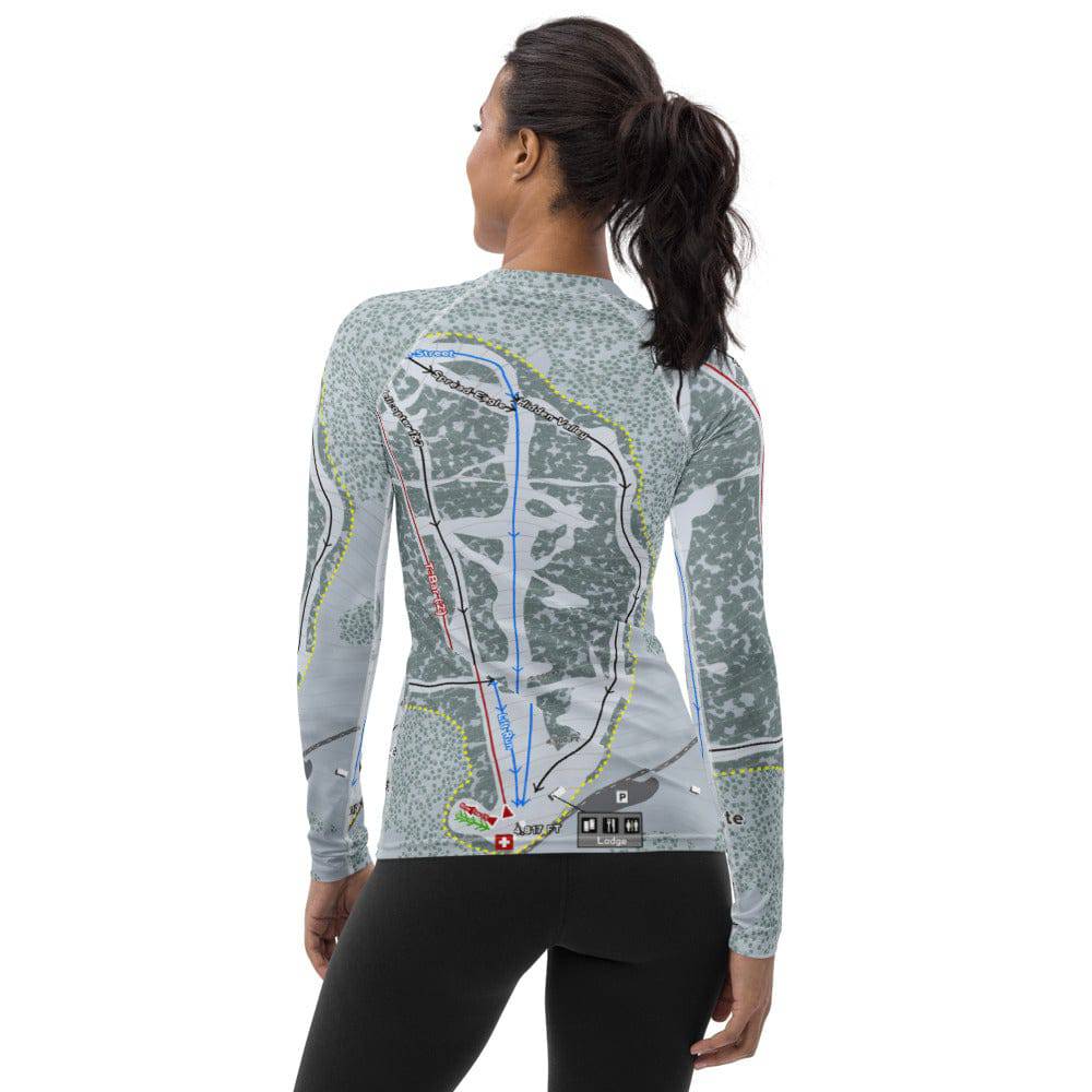 Cottonwood Butte, Idaho Ski Trail Map Women's Base Layer Top - Powderaddicts