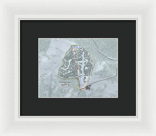 Cottonwood Butte Ski Trail Map - Framed Print - Powderaddicts