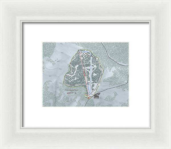 Cottonwood Butte Ski Trail Map - Framed Print - Powderaddicts