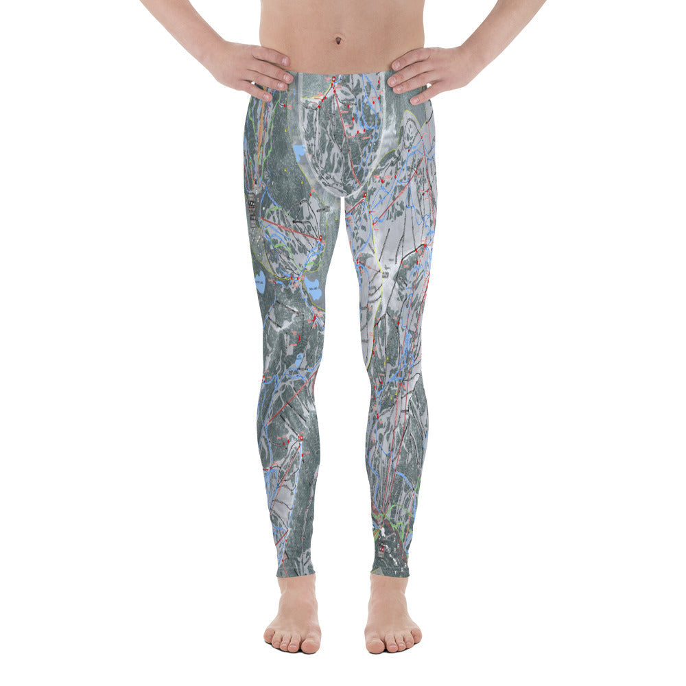 Cottonwood Canyons, Utah Ski Trail Map Men's Base Layer Bottom - Powderaddicts