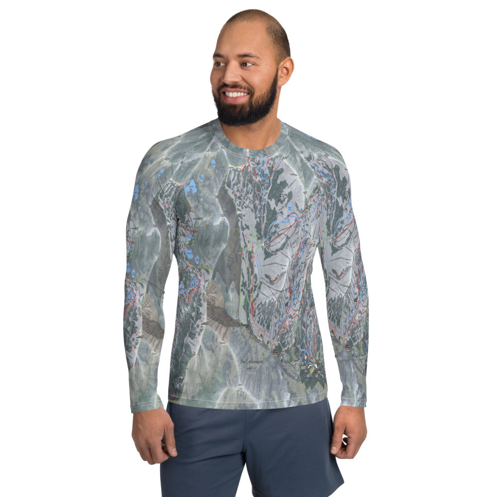 Cottonwood Canyons, Utah Ski Trail Map Men's Base Layer Top