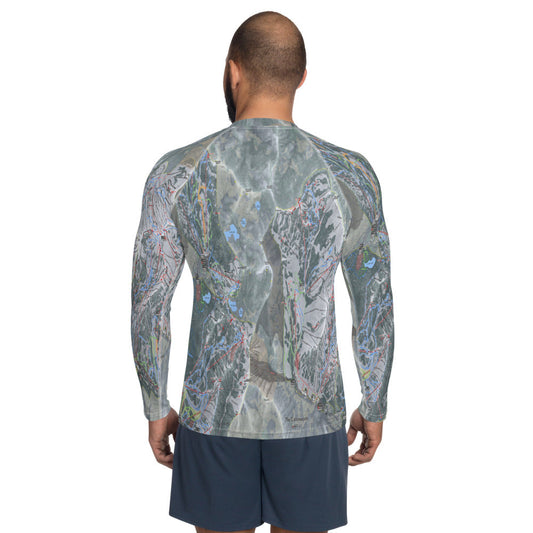 Cottonwood Canyons, Utah Ski Trail Map Men's Base Layer Top - Powderaddicts