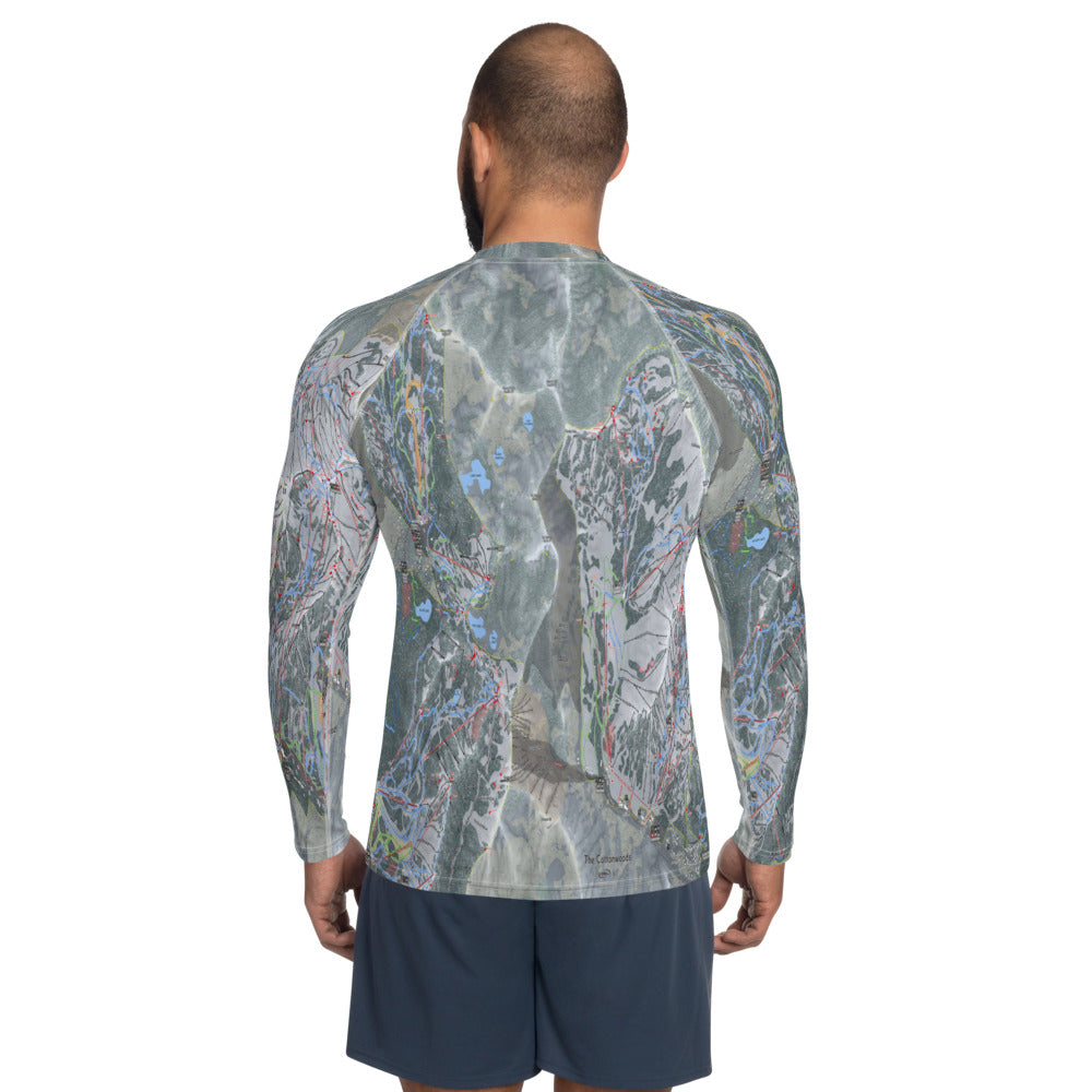 Cottonwood Canyons, Utah Ski Trail Map Men's Base Layer Top - Powderaddicts