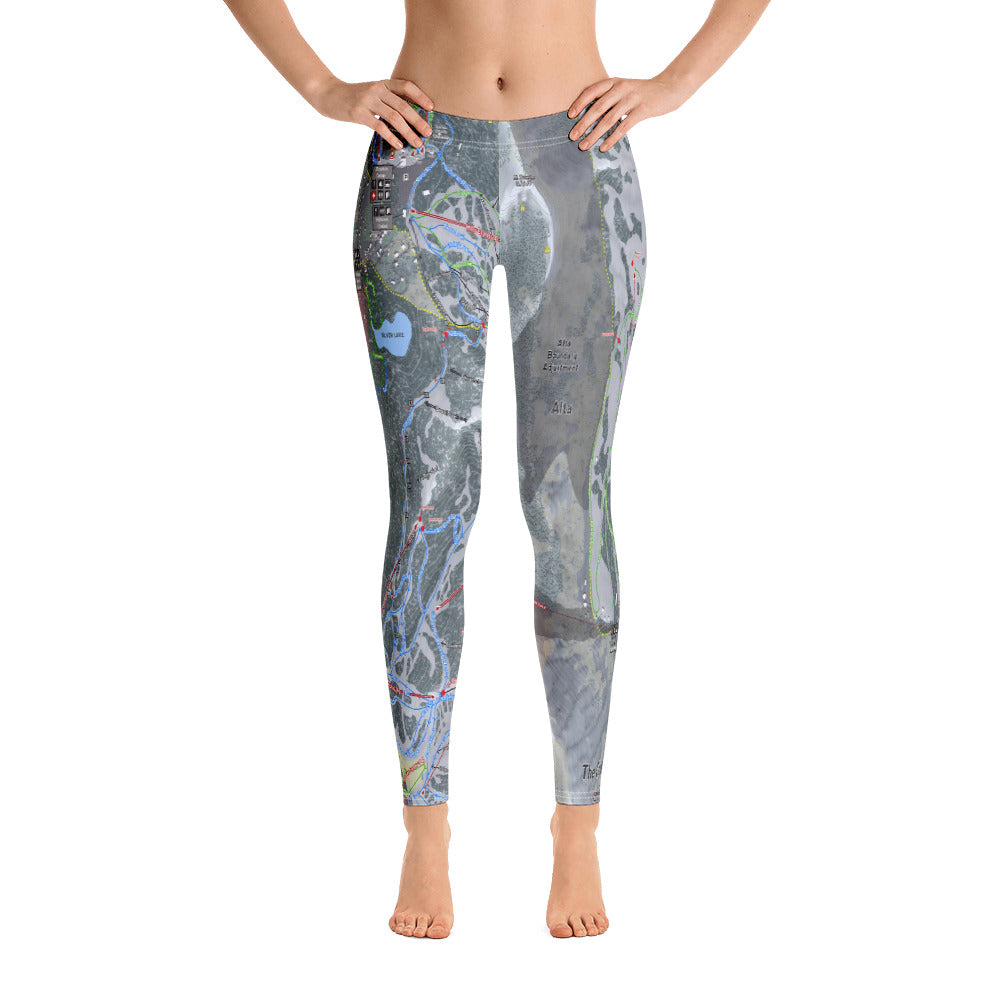 Cottonwood Canyons, Utah Ski Trail Map Women's Base Layer Bottom - Powderaddicts