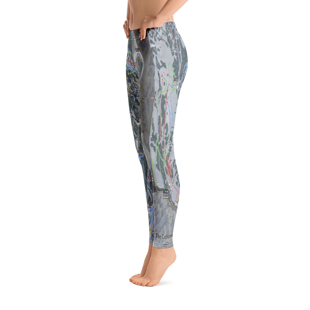 Cottonwood Canyons, Utah Ski Trail Map Women's Base Layer Bottom - Powderaddicts