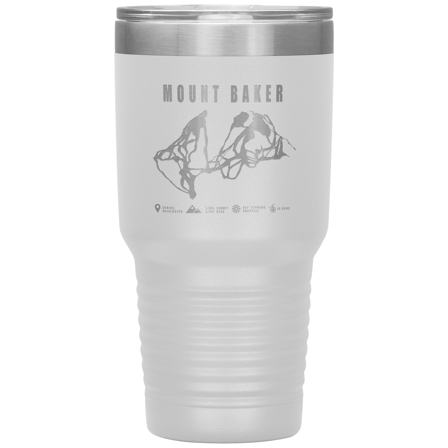 Mount Baker, Washington Ski Trail Map 30oz Tumbler - Powderaddicts