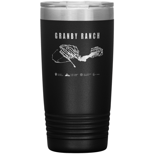 Granby Ranch Colorado Ski Trail Map 20oz Tumbler - Powderaddicts