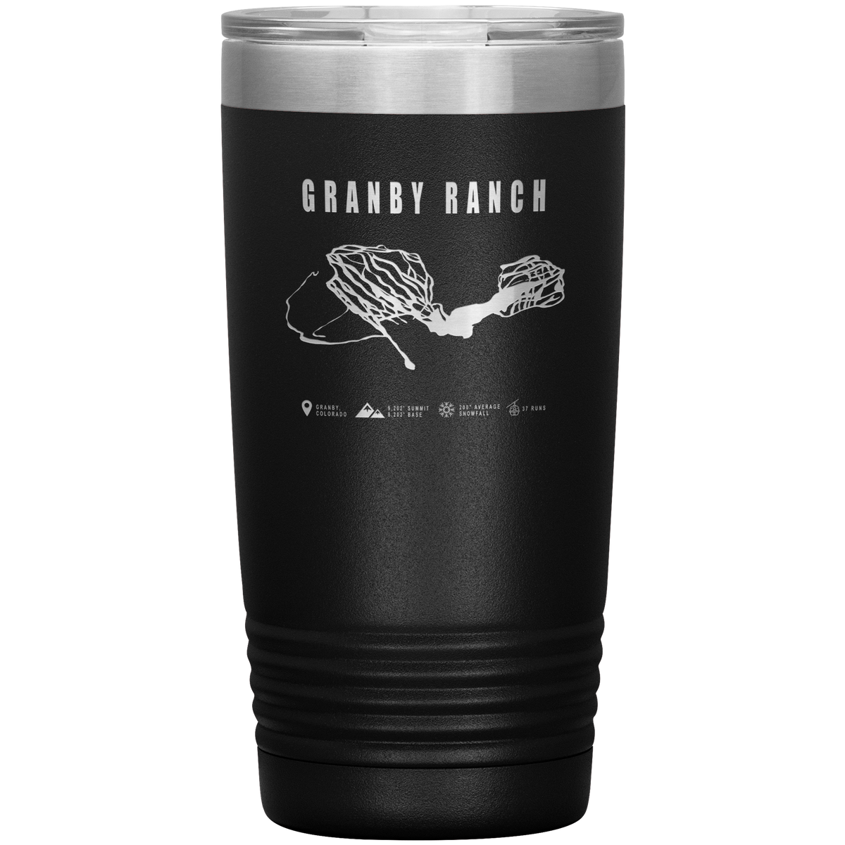 Granby Ranch Colorado Ski Trail Map 20oz Tumbler - Powderaddicts