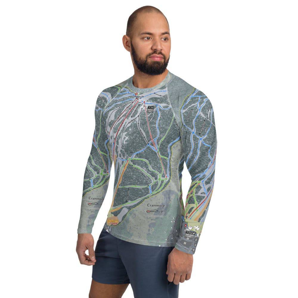Cranmore Mountain, New Hampshire Ski Trail Map Men's Base Layer Top - Powderaddicts