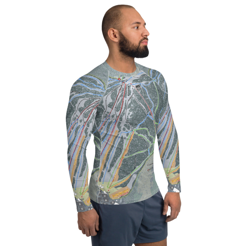 Cranmore Mountain, New Hampshire Ski Trail Map Men's Base Layer Top - Powderaddicts