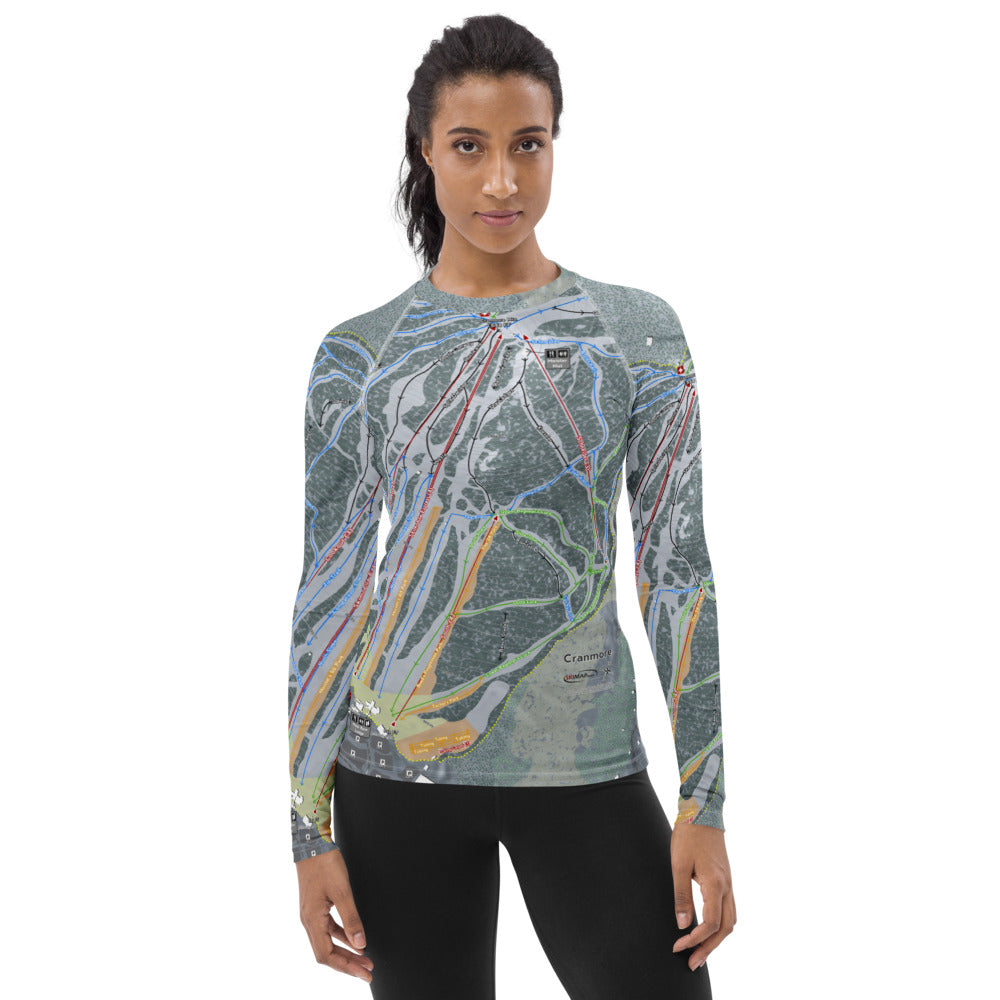 Cranmore Mountain, New Hampshire Ski Trail Map Women's Base Layer Top - Powderaddicts
